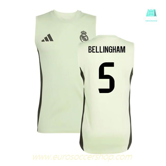 2025-2026 Real Madrid Sleeveless Training Jersey (Almost Lime) (Bellingham 5)