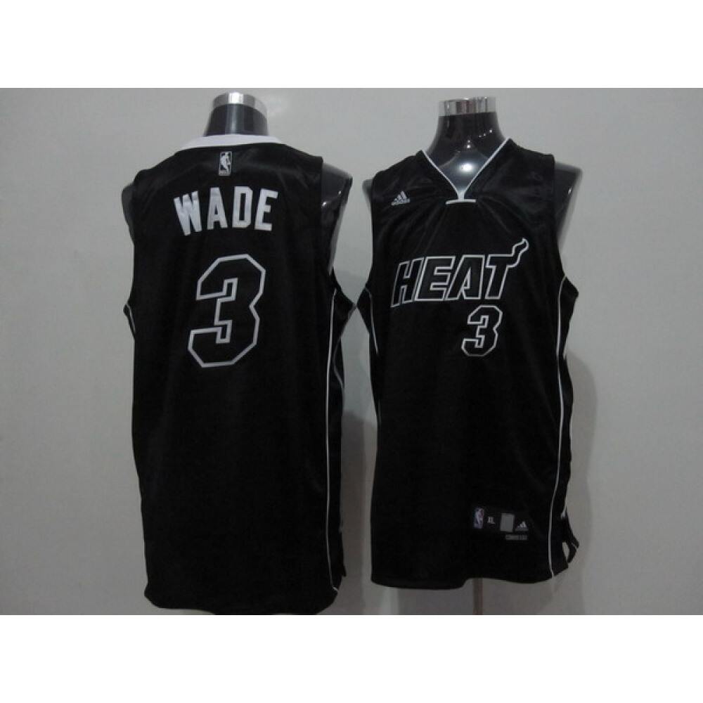 Fan Favorite Performance Men's MIA #3 Dwyane Black Basketball Jersey