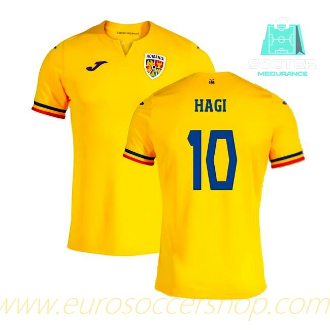 Authentic 2023-2024 Romania Home Shirt (HAGI 10)