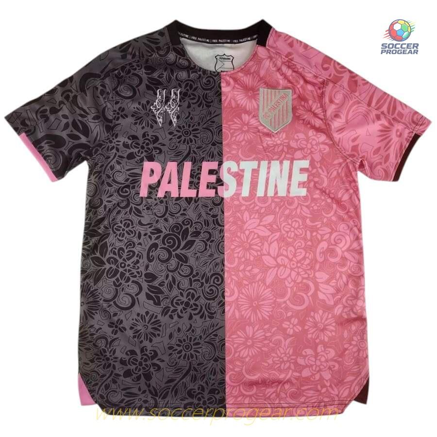 Palestine Special Edition Soccer Shirt 2025 Season 2026 Black and Pink