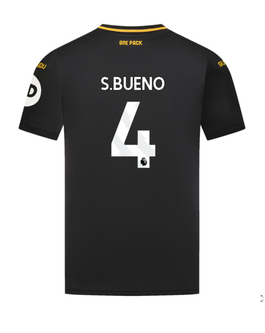 S.BUENO 4 Away Jersey of Wolverhampton Wanderers for the 24-25 Season