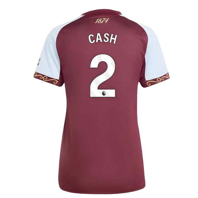 2025-20 Aston Villa Home Soccer Jersey Cash #2 L M Women S