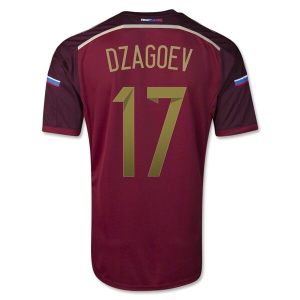 2014 Russia 17 DZAGOEV Home Red Jersey Shirt - Official Replica 5094