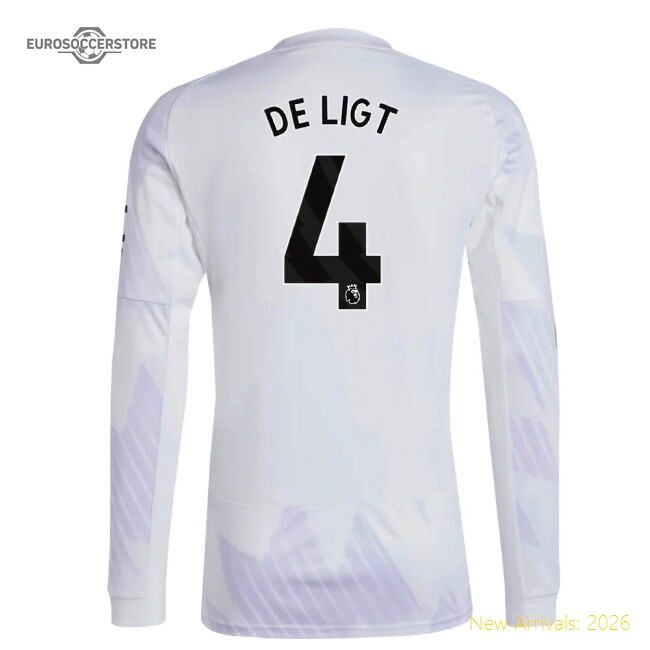 Authentic 2025-2026 Man Utd Long Sleeve Away Shirt (de Ligt 4)