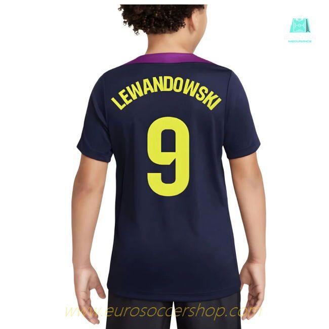 2025-2026 Barcelona Strike Training Shirt (Purple) - Kids (Lewandowski 9)