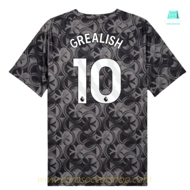 2025-2026 Man City Warm Up Jersey (Black) (Grealish 10)