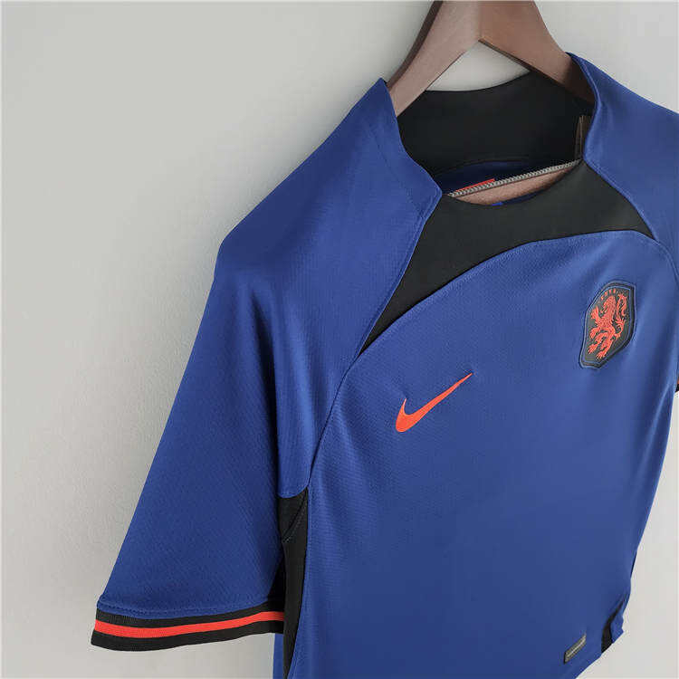 World Cup 2022 Netherlands Soccer Shirt Away Blue Football Shirt -