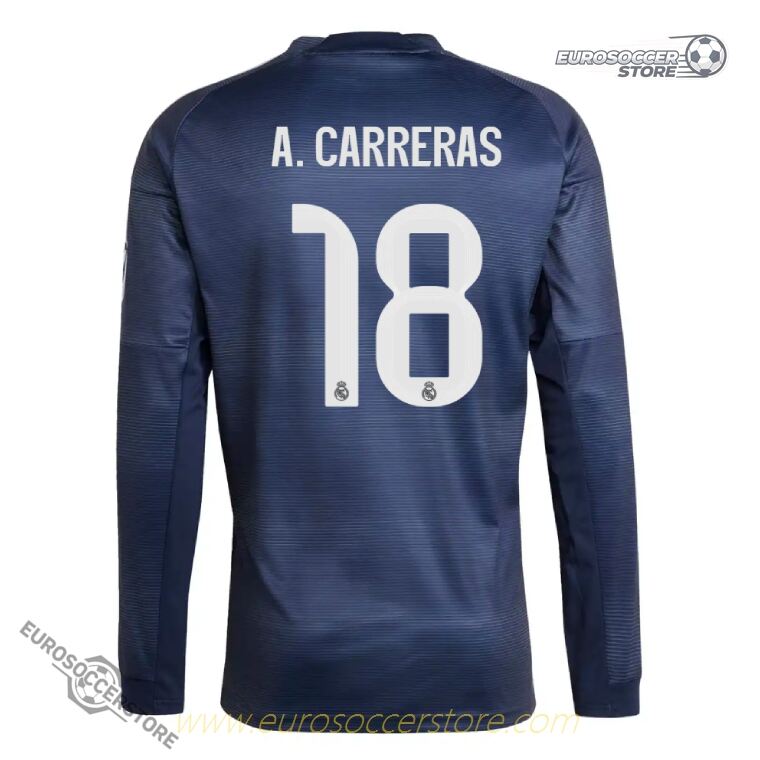 Real Madrid 25-26 Season Away Long Sleeve Jersey - A. CARRERAS #18