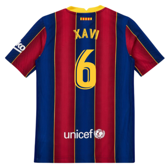 2020-2021 Genuina Camiseta Barcelona Local - Niños Con Xavi 6