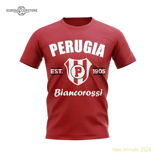 Top-Quality Premium Perugia Established Football T-Shirt (Red)