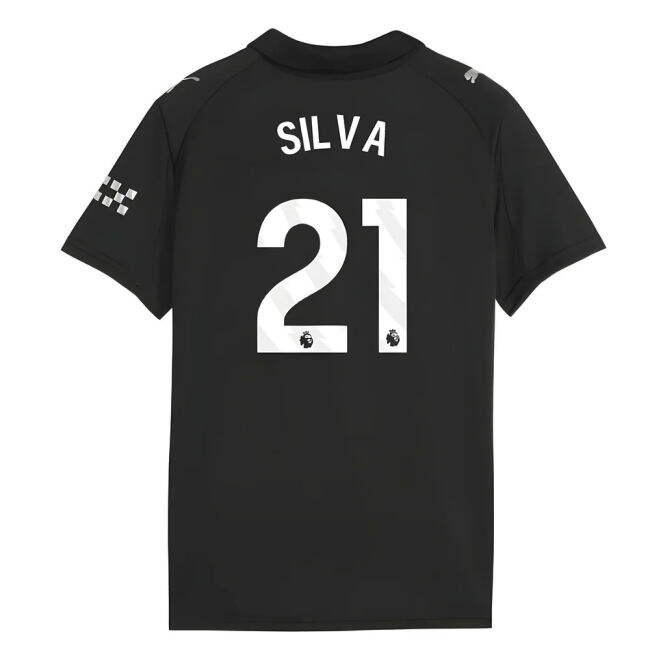 Authentic Man City 2025-2026 Man City Away Shirt (Kids) (Silva 21)