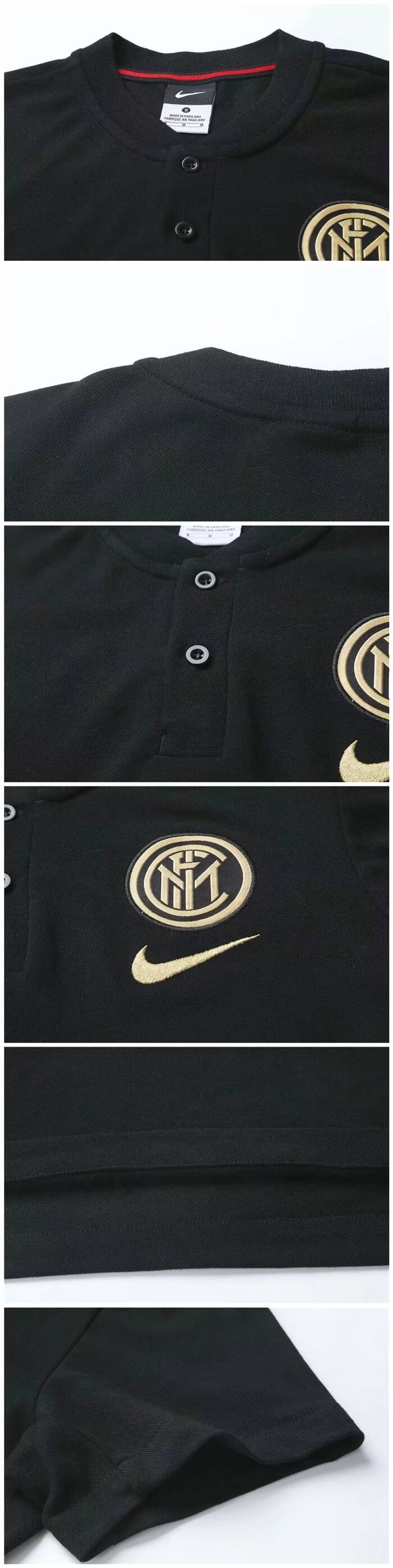 Lightweight 2019-20 INTER MILAN BLACK GRAND SLAM POLO SHIRT