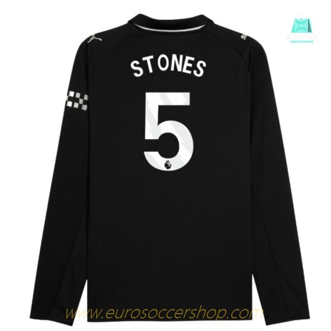 2025-2026 Man City Long Sleeve Away Shirt (Stones 5)