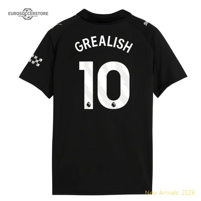 Official 2025-2026 Man City Away Shirt (kids) (grealish 10) - Premium