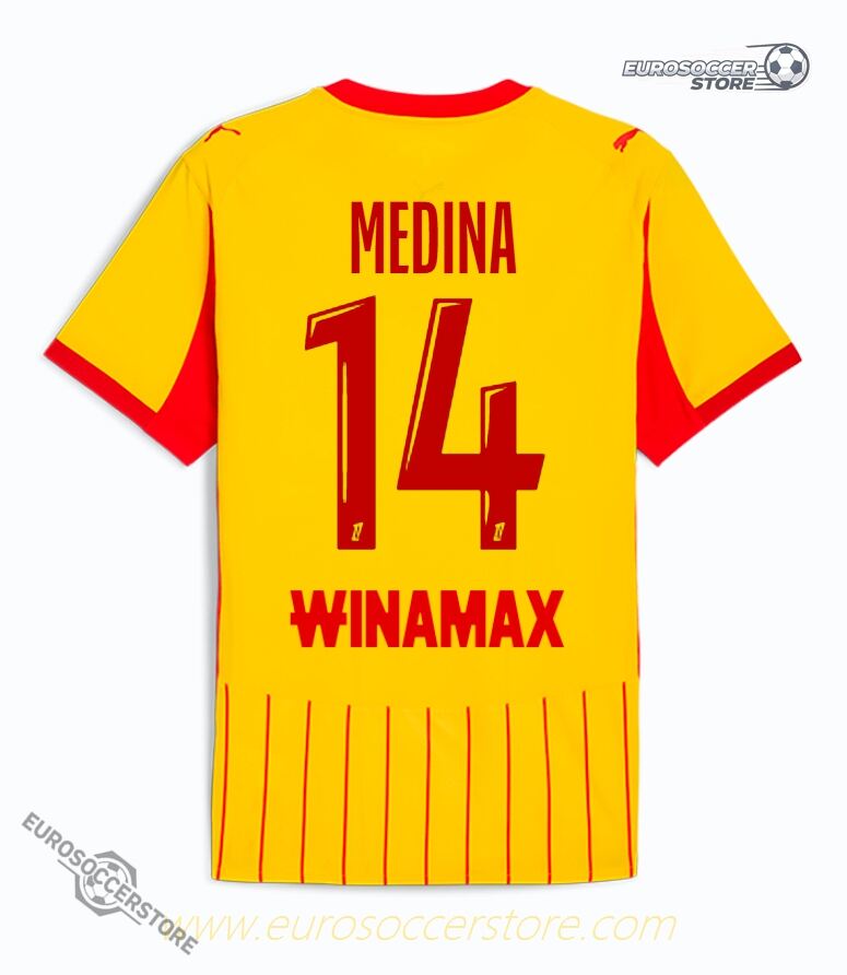 RC Lens Home Jersey MEDINA 14 for the 25-26 Season