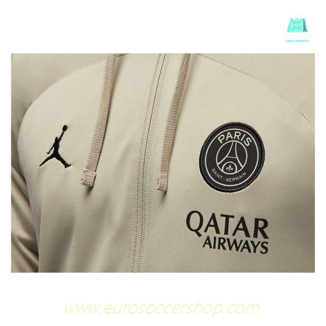 2023-2024 PSG Hooded Strike Tracksuit (Stone)