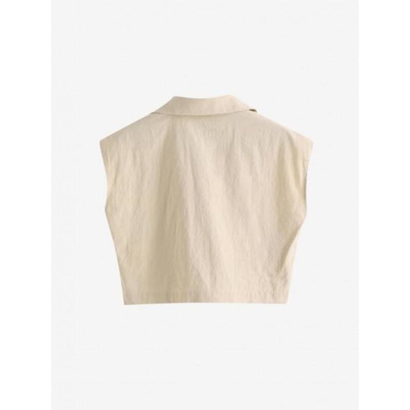 Pocket Sleeveless Crop Shirt GS6931