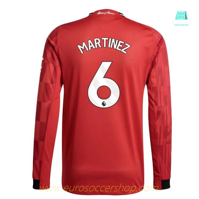 2025-2026 Man Utd Authentic Long Sleeve Home Shirt (Martinez 6)