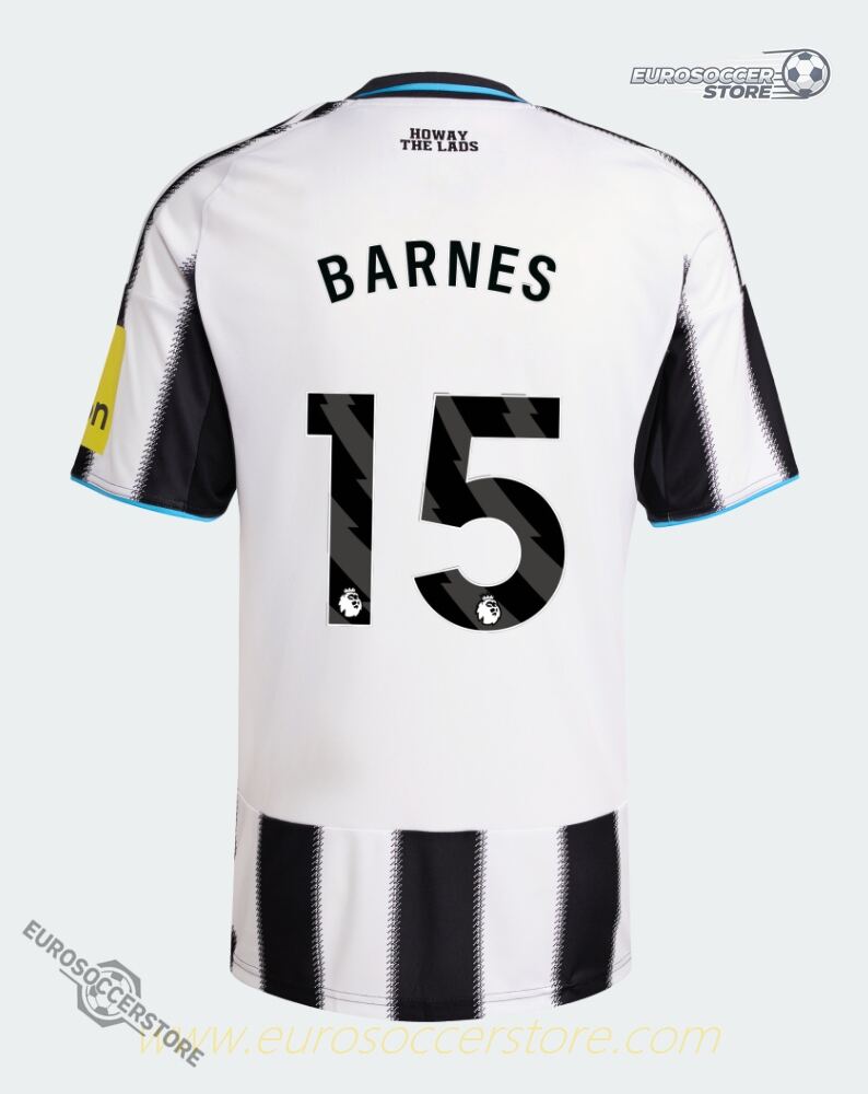 Newcastle United 25-26 Home Jersey with BARNES 15 Printing