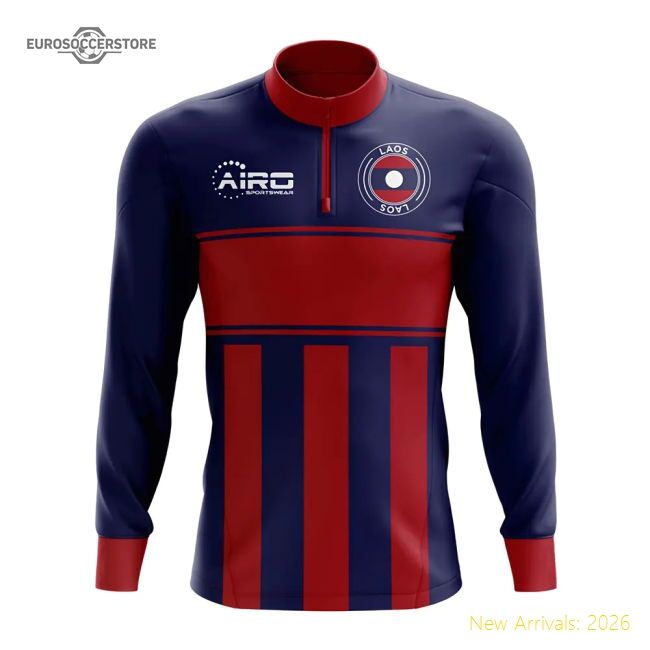 High-quality Laos Concept Football Half Zip Midlayer Top (blue-red)