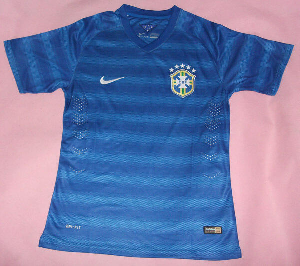 Genuine Quick Dry 2014 World Cup Brazil Away Blue Jersey Shirt