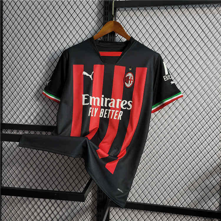 AC Milan 2223 Home RedBlack Soccer Jersey Football Shirt - Official