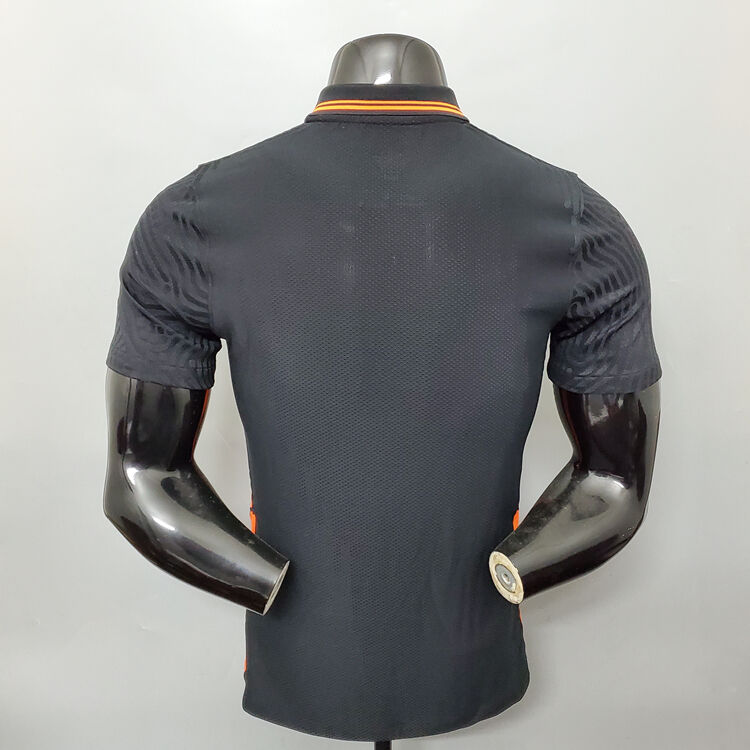 Authentic Netherlands Soccer Shirt 2020-21 Away Black Football Shirt