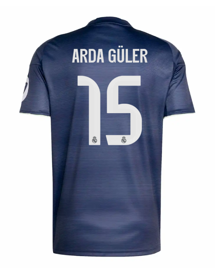 Real Madrid's 25-26 Season Away Jersey, Worn by Arda Güler with Jersey Number 15