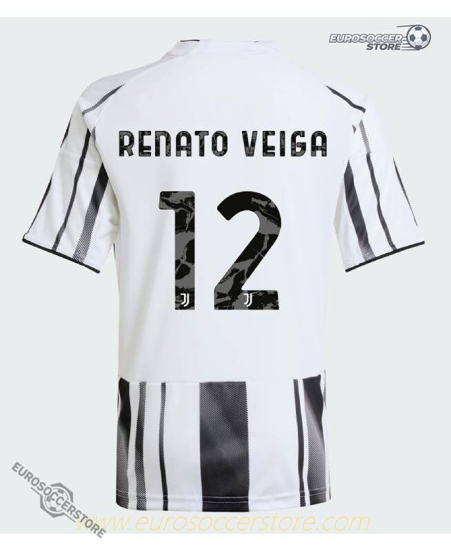 Juventus Home RENATO VEIGA 12 Jeep Sponsor Jersey 25-26