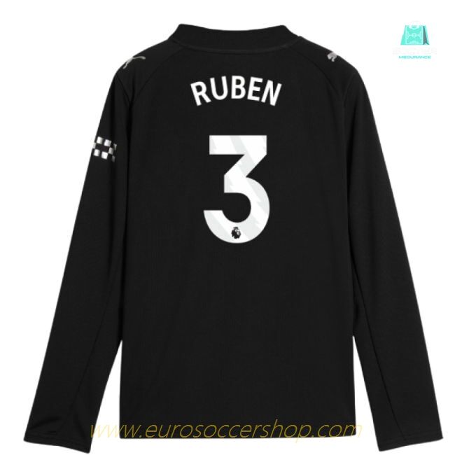 2025-2026 Man City Long Sleeve Away Shirt (Kids) (Ruben 3)