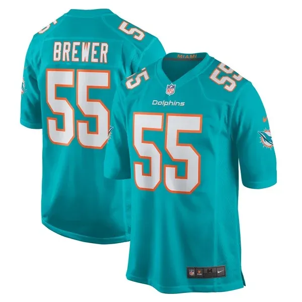 None Aaron Brewer Game Jersey - Aqua | NFL Player Jersey | NFL Footbal