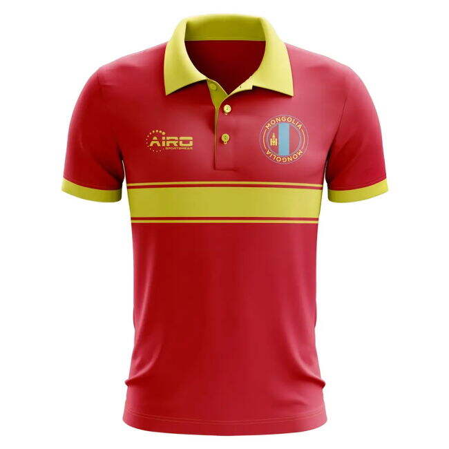 World-Class Mongolia Concept Stripe Polo Shirt (Red) Aero-Dynamic