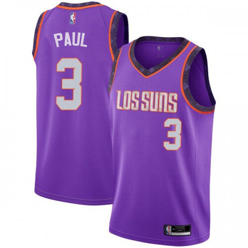 PHX Chris Paul #3 Authentic 2018 City NBA Swingman Jersey Purple