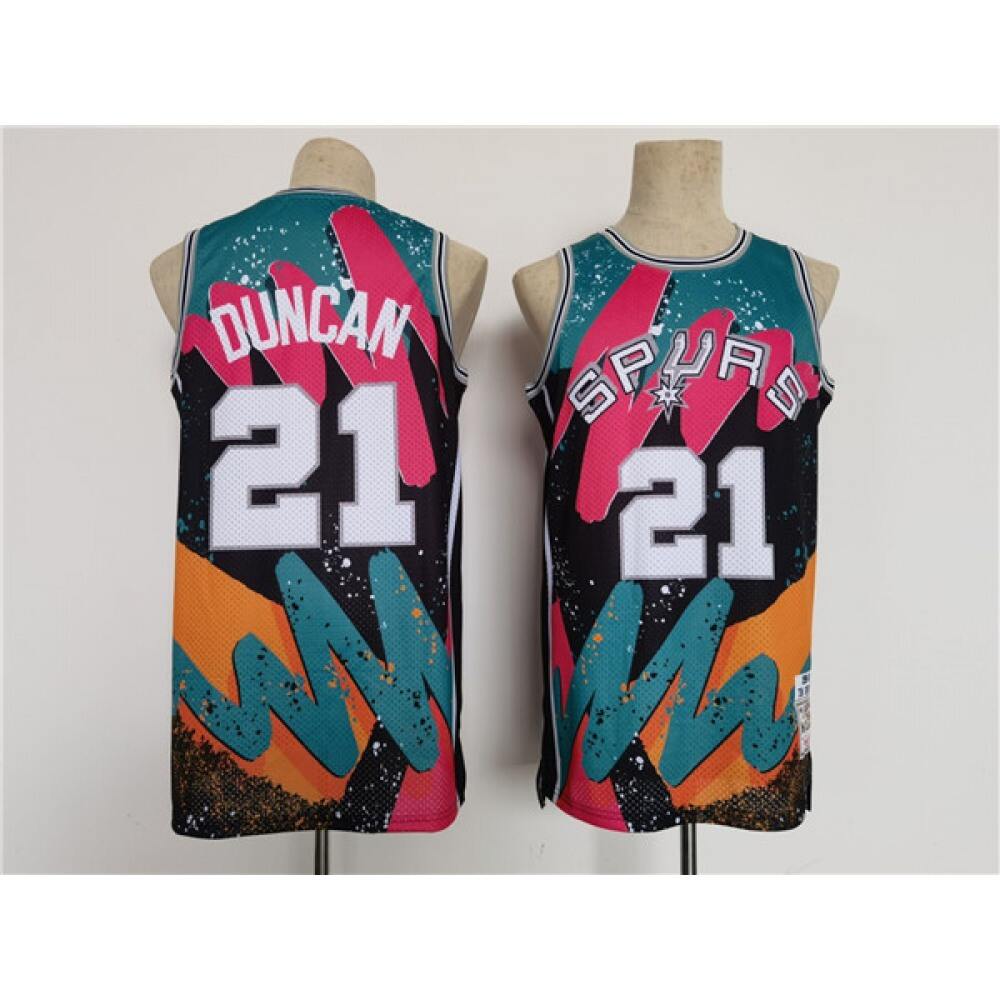 Men's San Antonio Spurs #21 Tim Duncan Throwback basketball Jersey