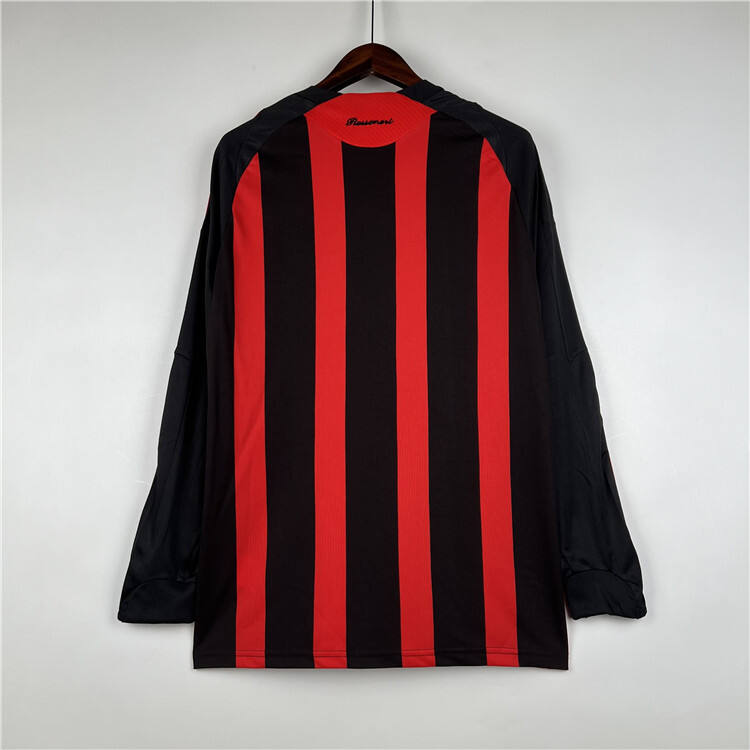 AC Milan 0809 Retro Home Long Sleeve Shirt - Official Replica 8831