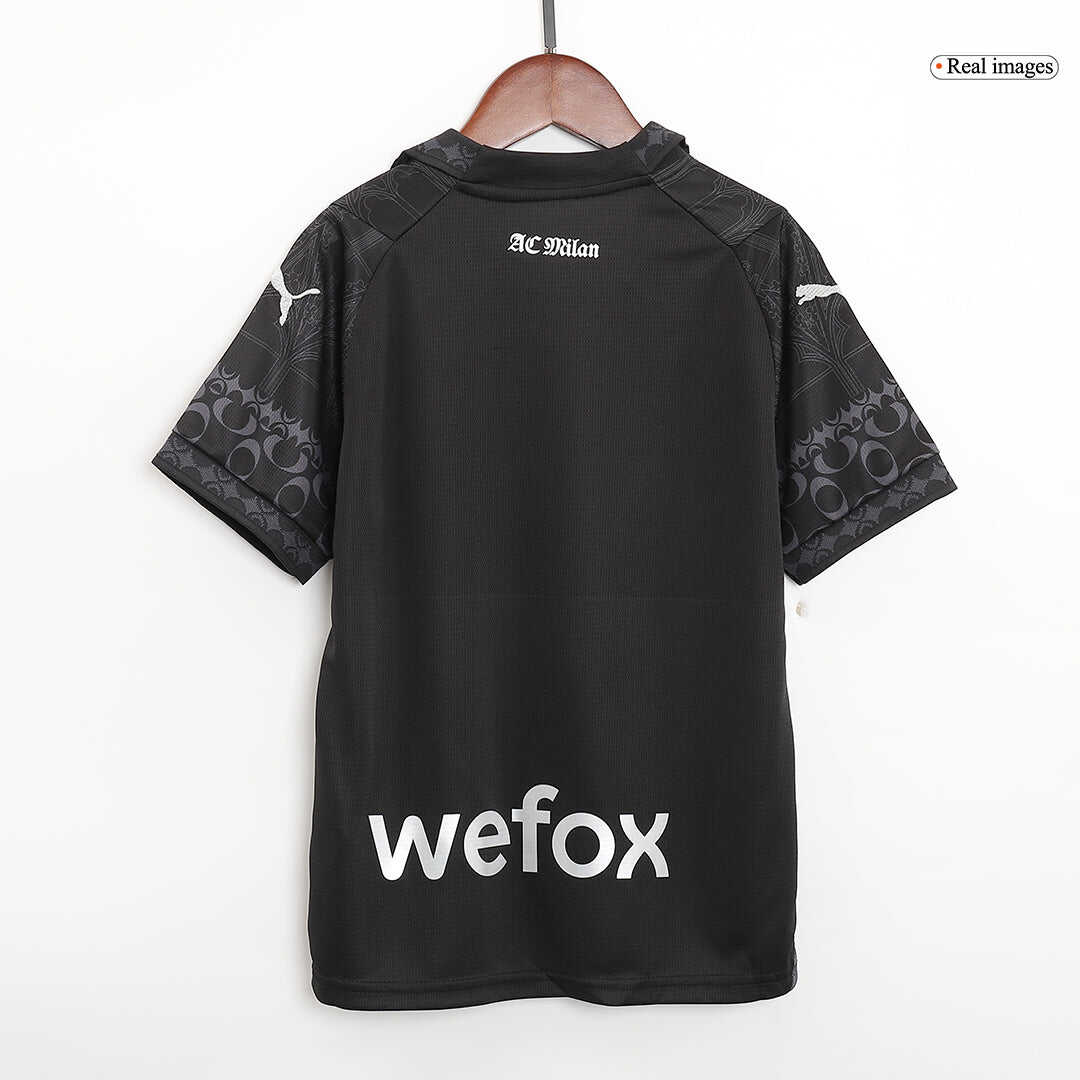 Kid's AC Milan x Pleasures Fourth Away Soccer Jersey Kit(Jersey+Shorts