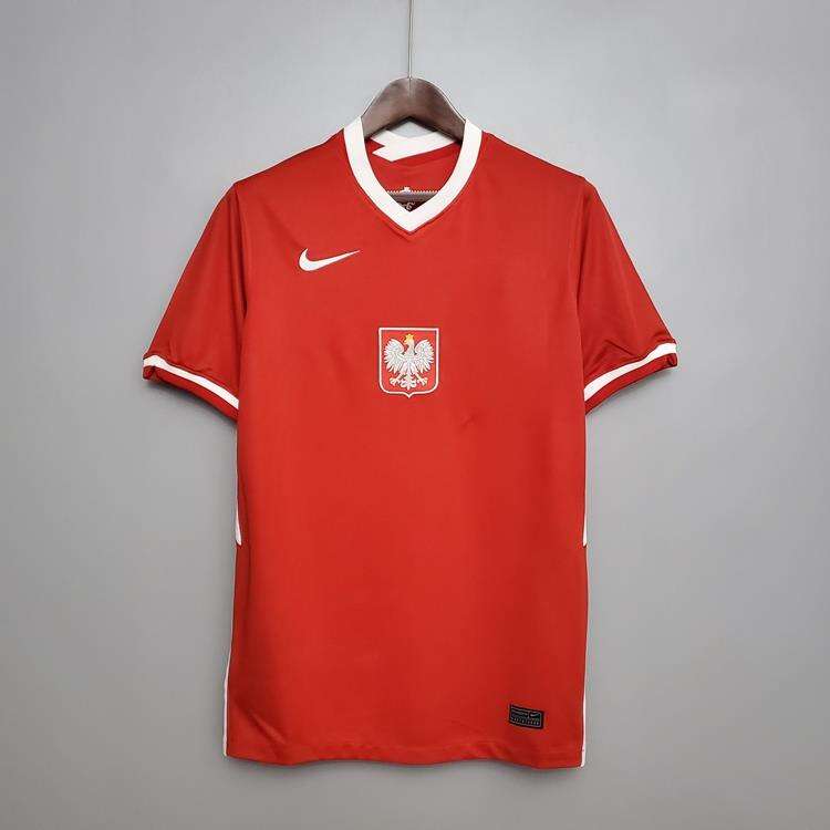 20-21 Poland Euro 2020 Soccer Shirt Away Red Football Shirt Jersey -