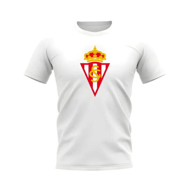 Sporting Gijon Badge T-shirt (White) | Authentic Design