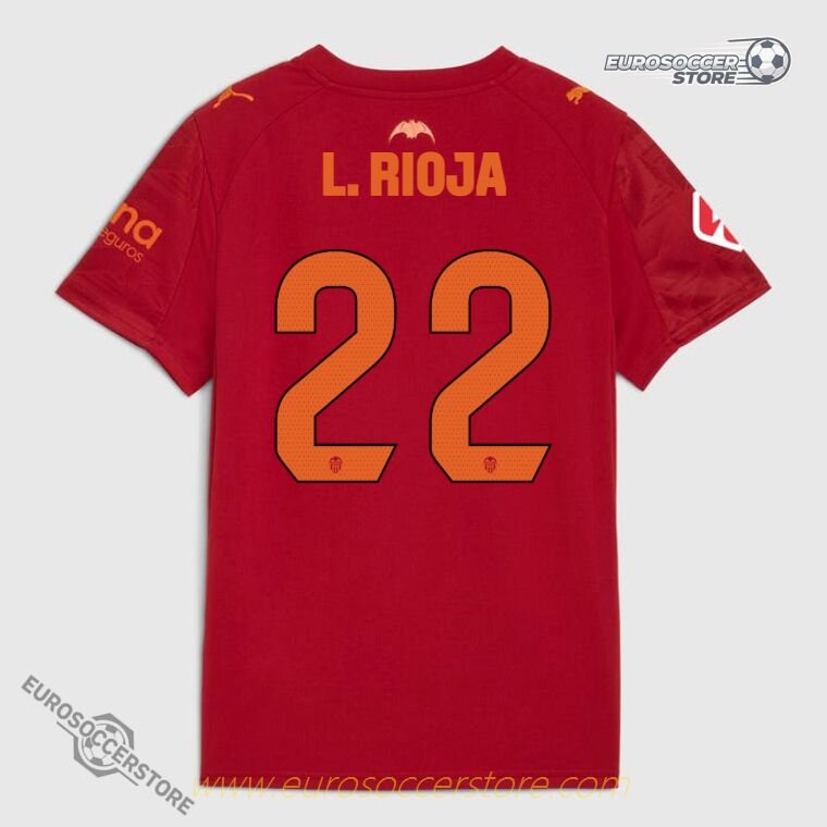 Valencia CF 25-26 Season Away Jersey with L. RIOJA 22 Printing