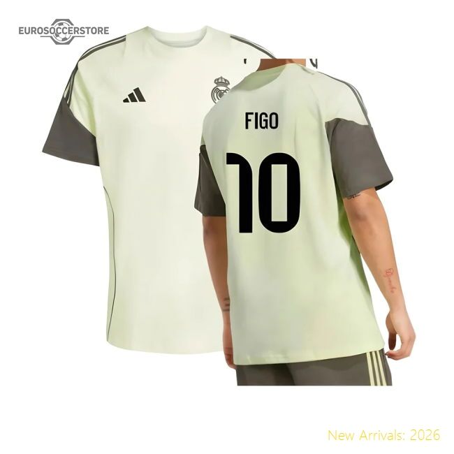 2025-2026 Real Madrid Training Tee (almost Lime) (figo 10)