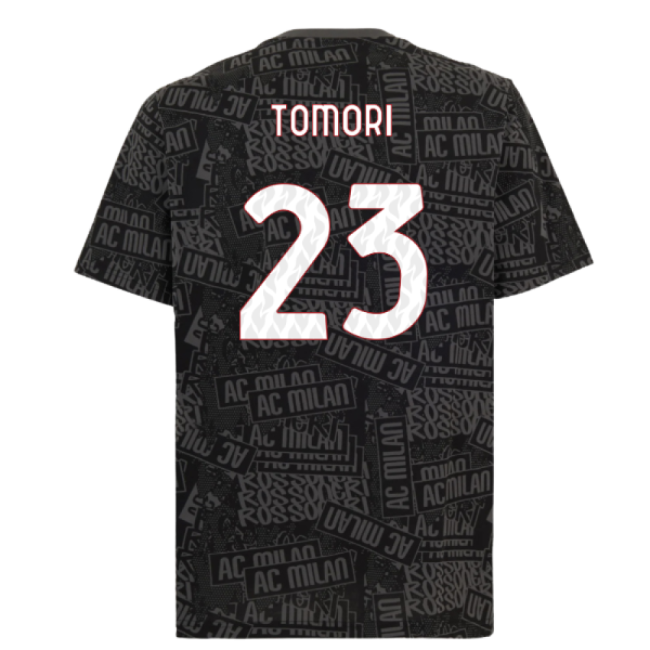Match-Day 2025-2026 Ac Milan Ftblculture Tee Aop (Black) (Tomori 23)