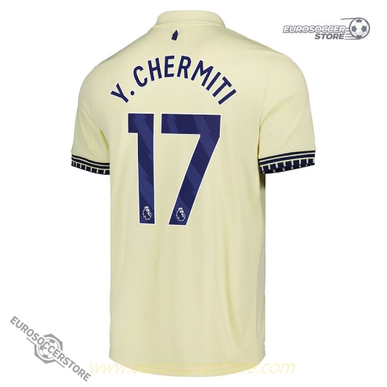 Everton's 25-26 Season Away Jersey, featuring Y. CHERMITI with the number 17