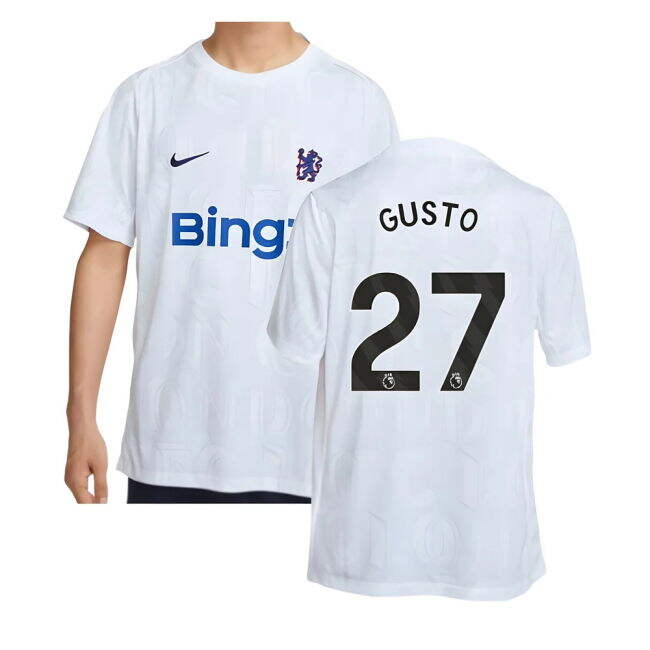 2025-2026 Chelsea Academy Pro Pre-Match Football Top (White) (Gusto 27)