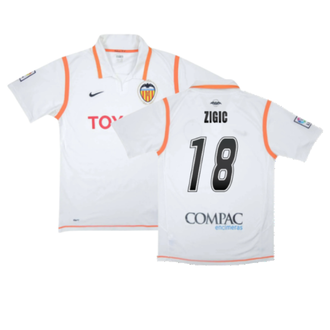Zigic 18 2007-2008 Valencia Soccer Club Home Kit