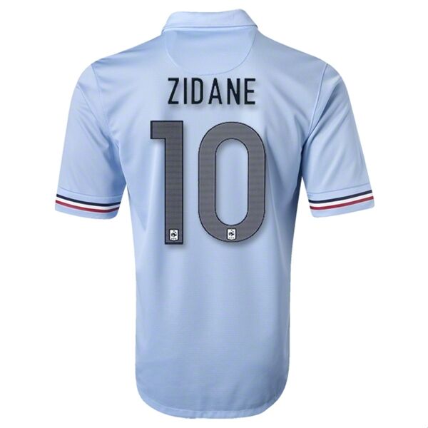2013 France 10 ZIDANE Away Blue Soccer Jersey Shirt - Official