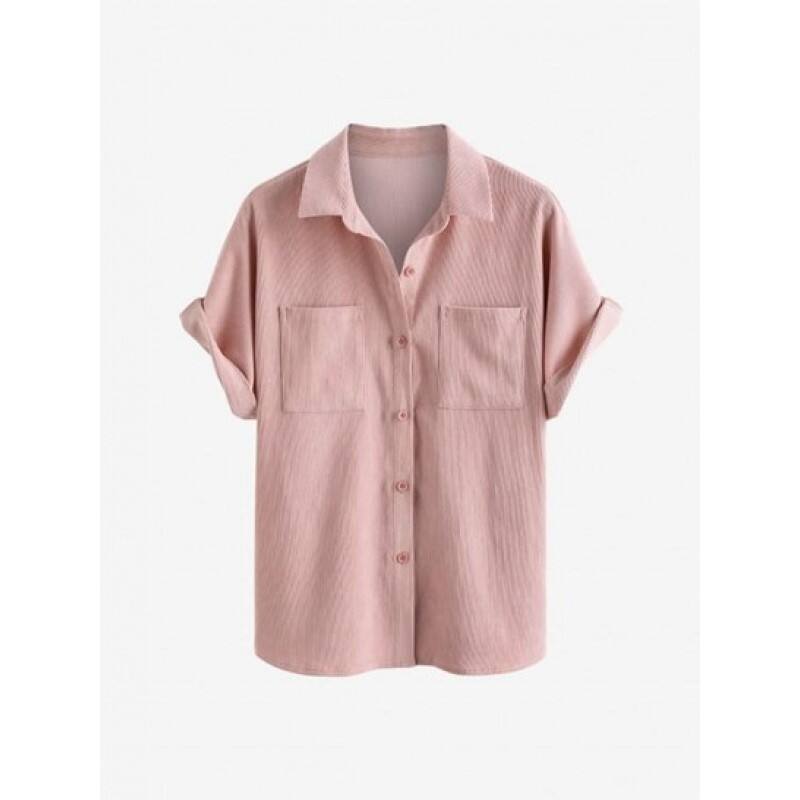 Corduroy Pocket Short Sleeve Shirt VN7377