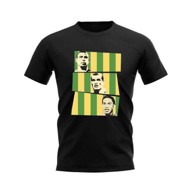 Ronaldo Rivaldo Ronaldinho Brazil Trio T-Shirt (Black)