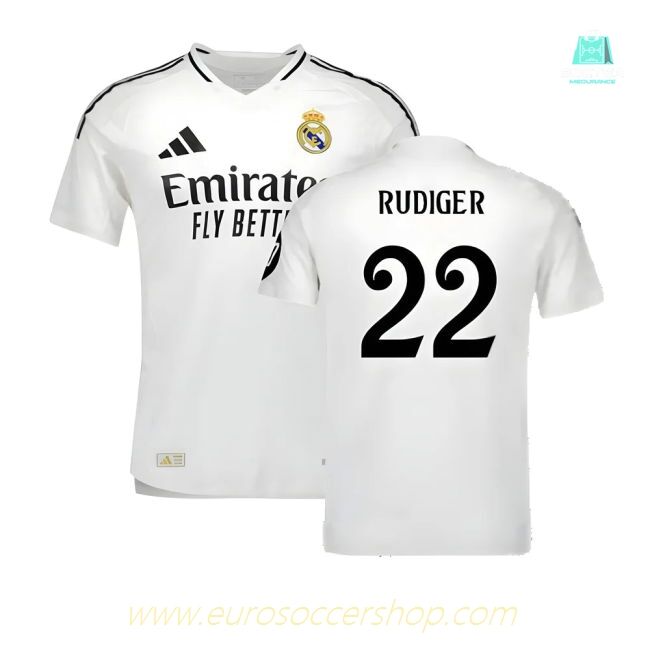 2024-2025 Real Madrid Authentic Home Shirt (Rudiger 22)