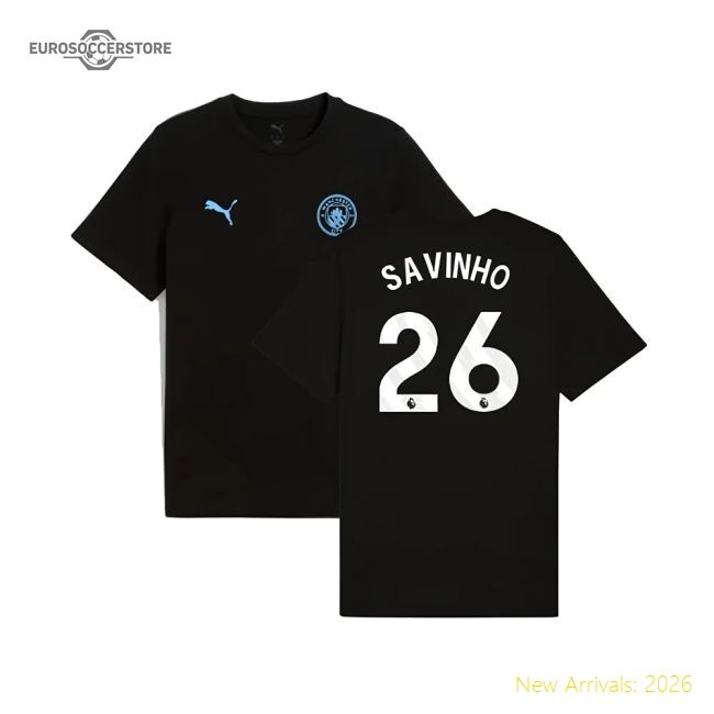 Premium 2025-2026 Man City Ftbless Tee (black) (savinho 26) - Premium
