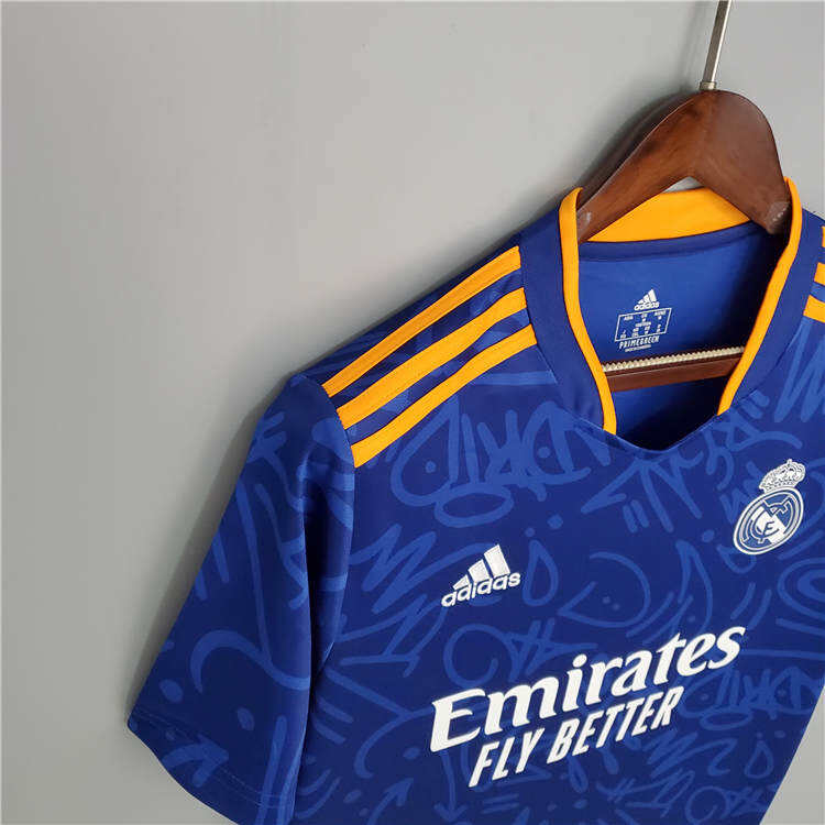 Real Madrid 21-22 Away Blue Soccer Jersey Football Shirt - Official